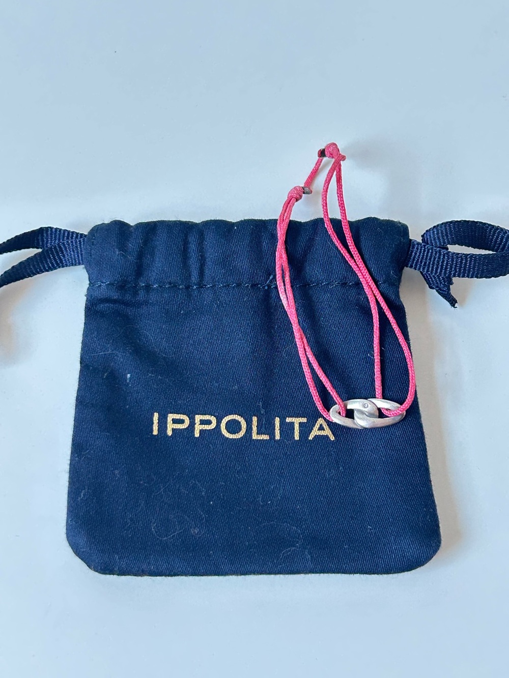 Ippolita Red Silk Cord and Sterling Silver with Diamond Cherish Bracelet